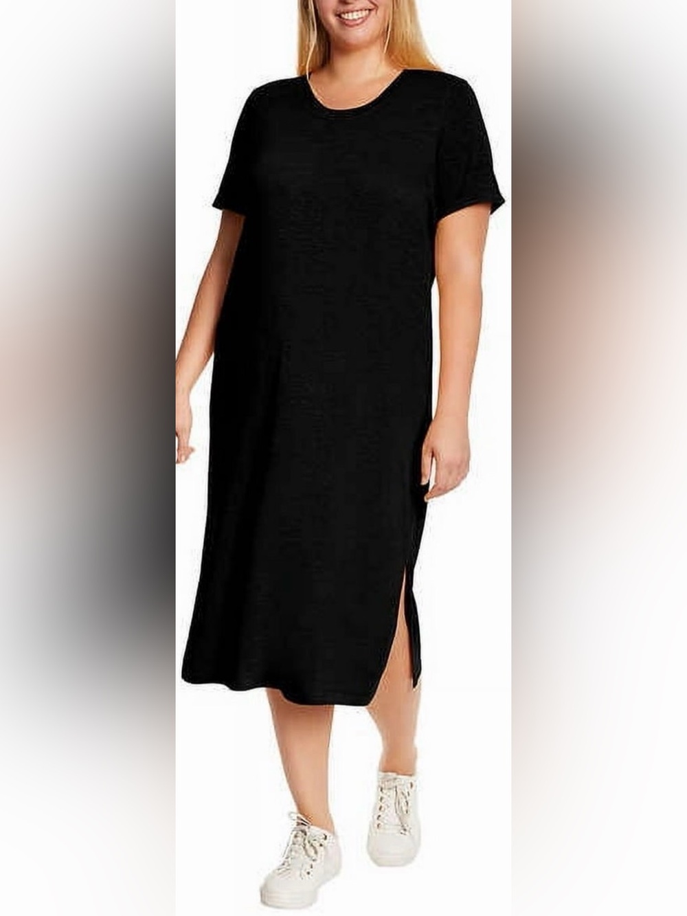 Jessica Simpson Black Midi T-Shirt Dress - Picture 4 of 4